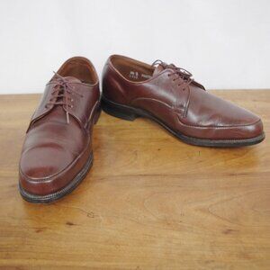 Vintage USA Made Walk-Over Norwegian Derby Brown Leather Shoes Size 8.5 Wide